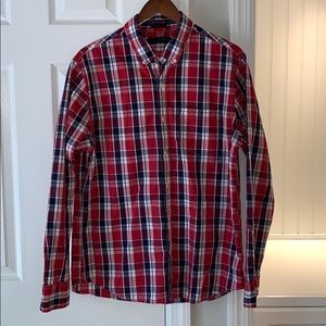 Hawker Rye Red White & Blue Button Down EUC